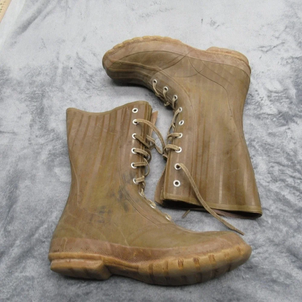 Vintage 1950s Korean War Converse Duck Boots Men 8 Brown Durable Waterproof RARE